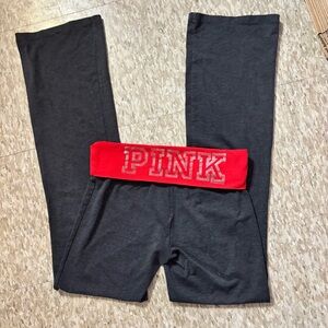 Victoria's Secret PINK Red and Black Foldover Flares
